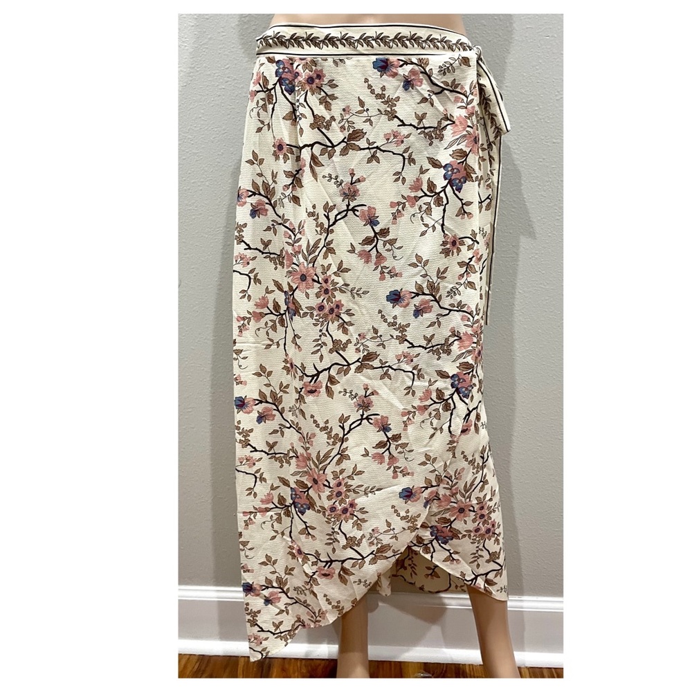 Max Studio Women's Floral Print Side Tie Wrap Maxi Skirt - Picture 2 of 6